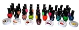 Classic Neon Glitter 31 Piece Color Nail Lacquer Combo Set + 6 Sets of Fruit Scented Nail Polish Remover