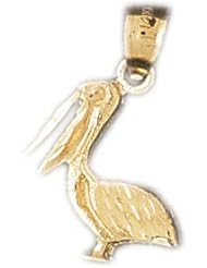 Dazzlers Solid 14k Gold Pelican Charm Pendant Available in three colors from jewelsberry (weights: 1.9 grams only)