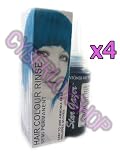 Stargazer Semi-Permanent Hair Colour Dye x 4 Packs UV Turquoise Blue Rinse