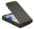 iTALKonline BLACK FlipMatic Easy Clip On Vertical Flip Pouch Case Cover with Holder for Samsung i8160 Galaxy Ace 2