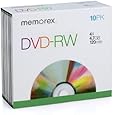 Memorex 5512 DVD-RW 4.7GB Slim 4x Discs, 10 Pack