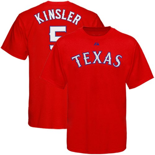 Majestic Ian Kinsler Texas Rangers #5 Youth Red Player T-shirt (Small)