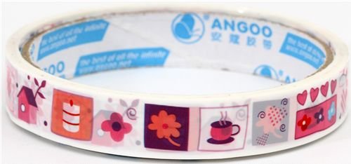 white Deco Scotch Tape pink decoration cute kawaii