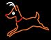 11 Lighted Neon Leaping Reindeer Christmas Decoration Sign