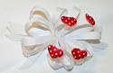 Valentine's Day ~ New White Grosgrain Hairbow with Red Hearts