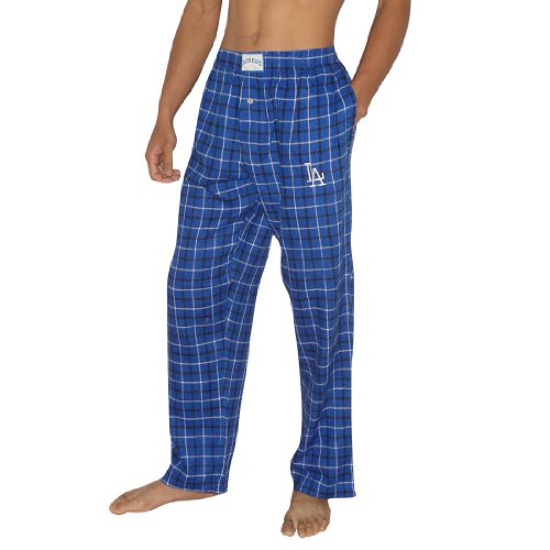 Mens MLB Los Angeles Dodgers Plaid Cotton Thermal Sleepwear / Pajama Pants - Blue (Size: S)