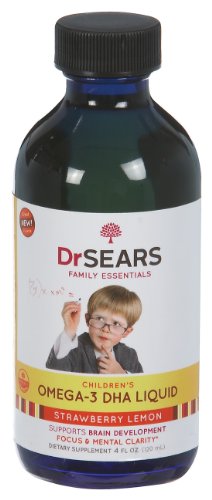41Yf8tgbgmL Dr. Sears Go Fish Childrens Omega 3 DHA Liquid, Strawyberry Lemon, 4 Ounce Bottle