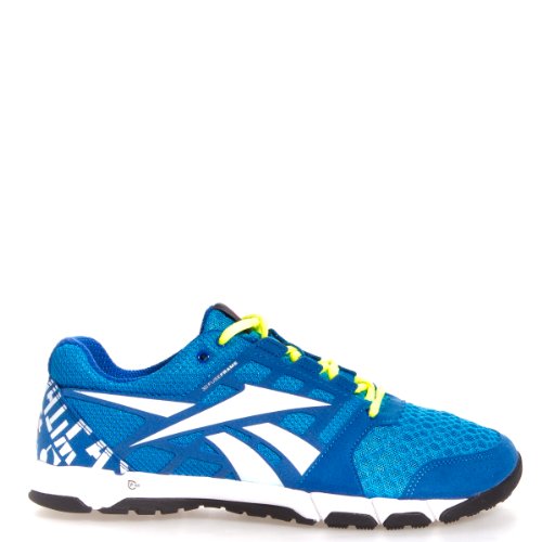 Reebok Footwear Mens One Trainer 1.0 Cross-Training Shoe,Trust Blue/Risk Blue/White/Black/Excellent Red/Neon Yellow,12 M US price