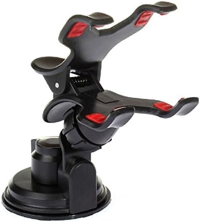 Car Windshield / Dashboard Cellphone Holder ABS Wide Angle Mobile Mount, 3.55in Wide Clamp for Smart Phones, Gps, Pdas (Black)