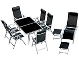 STZGARN08/KD Elegante, hochwertige 17-teilige Aluminium-Textilene-Garnitur