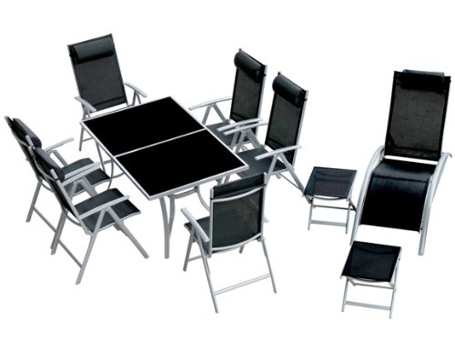 STZGARN08/KD Elegante, hochwertige 17-teilige Aluminium-Textilene-Garnitur