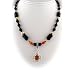 Faceted Citrine CZ Sterling Silver Pendant Black Onyx Necklace 996