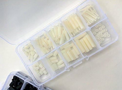2 Pack M3 120pcs Nylon Hex Spacers Screw Nut Stand-off Plastic Accessories Assortment (White)