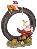 Tierra-Derco 5835 Polyresin Gnomes In Tire 27.2-Inch H Watering Feature, Black