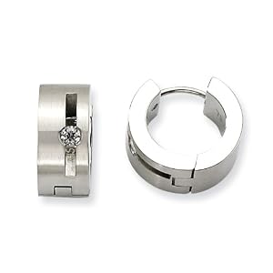 Chisel Stainless Steel Cz Hinged Hoop