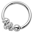 Sterling Silver 925 Clear Eye Snake Captive Ring