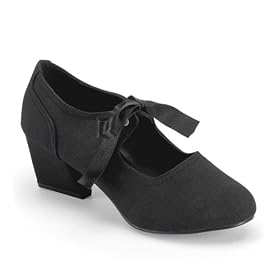 Low Heel Black Canvas Pilgrim Shoe Thanksgiving Halloween Colonial