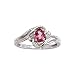 14K White Gold 0.05 ct. Diamond and 1/2 ct. Oval Shaped Pink Topaz Ring