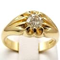 Certified 18ct Yellow Gold 1.01ct L-SI2 Gents Solitaire Diamond Ring