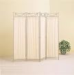 Four Panel Iron Decorative Room Divider Screen with Curtains By Coaster Furniture
