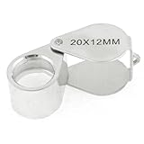 uxcell 拡大鏡　マグニファイヤー　ジュエリールーペ　20X倍率　12mmレンズ径　折り畳み式