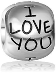 I Love You Bead, Engraved in Sterling Silver