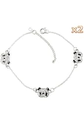 niceeshop(TM) Elegant Fancy Crystal Rhinestone 3 Panda Bracelet