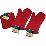 Kitchen Oven Mitt Pot Holder Set Red Kitchen Linens Oven Mitt Pot Holder Pack