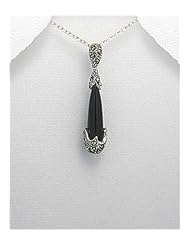 Marcasite Pendant Necklace In Sterling Silver