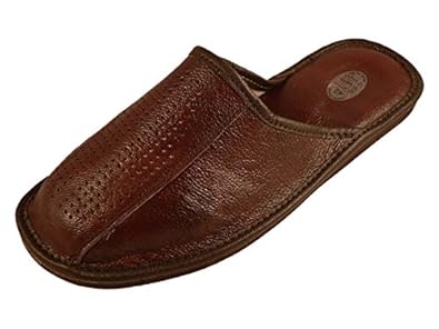 Genuine Men's Leather Slippers, Flip-Flops, Mules With Orthopedic ...