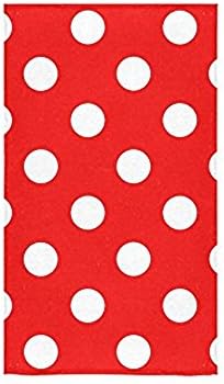 Red and White Polka Dot Hand Towel Custom Bath Towels For Home, Outdoor and Travel Use,Ideal Size x Inche