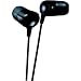 NEW JVC HAFX35B MARSHMALLOW IN-EAR HEADPHONES BLACK 200MW MAX COLOR-MATCHED CORD GOLD-PLATED PLUG