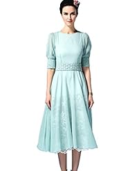 Organza Elbow Length Sleeves  Dress