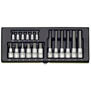 Proxxon 23100 18 Piece Allen Key Socket Set, 1 4 and 1 2 Inch Drive by 