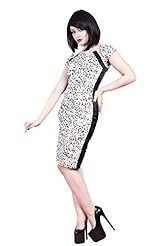 Cap Sleeves Round Neck Fitted Leopard Print  Dress