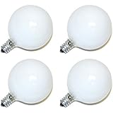 Philips DuraMax 40-Watt G16.5 Decorative Globe E12 Candelabra Base Light Bulbs, Frosted White (4 Pack)