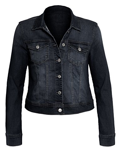 Women's Button Down Long Sleeve Casual Plus Size Classic Outerwear Denim Jacket