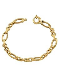 14 Karat Yellow Gold Fancy Oval Link Bracelet (7 inch)