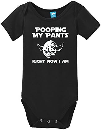 Star Wars Parody Funny Baby Onesie Bodysuit Toddler Shirt Yoda Storm Pooper Jedi (18 months, Pooping Yoda Onesie)