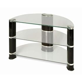Avatar PTV4  - LCD & Plasma Glass TV Stand to 32"  - Clear Glass With Black Legs