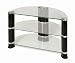 Electronics : Avatar PTV4 - LCD & Plasma Glass TV Stand to 32" - Clear Glass With Black Legs