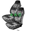 Set of 2 Universal-fit Animal Print Front Bucket Seat Cover - Snow Leopard