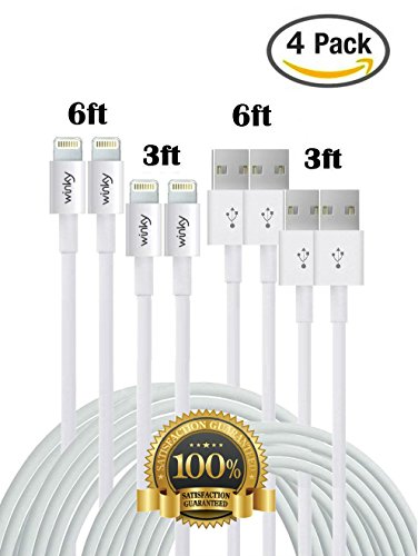 Winky(TM) 2pack 3ft & 2pack 6ft 8 Pin Lightning Cable, Sync and USB Charging Cord for iPhone 6s,6s+,6plus,6,5,5c,5s,iPad Mini,Mini2.iPad 5,iPod 7