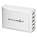 5 Port USB Desktop Charger, BlitzWolf 40W/8A 2.4A Max Each Rapid Phone Charging Station Power3S Technology for Apple iPhone 6 6s Plus, iPad Air 2, Samsung Galaxy S4 S5 Edge, Note 4 5, Sony(White)