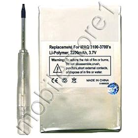 Click here to buy 2200mAh Eurus Battery for HP Compaq iPaq 3600, 3630, 3640, 3660, 3635, 3650, 3670 PDA +... by HQRP.