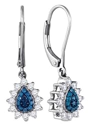 0.53CTW BLUE DIAMOND FASHION EARRING