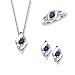 Diamond and Sapphire Fashion Jewelry Set in 10K White Gold