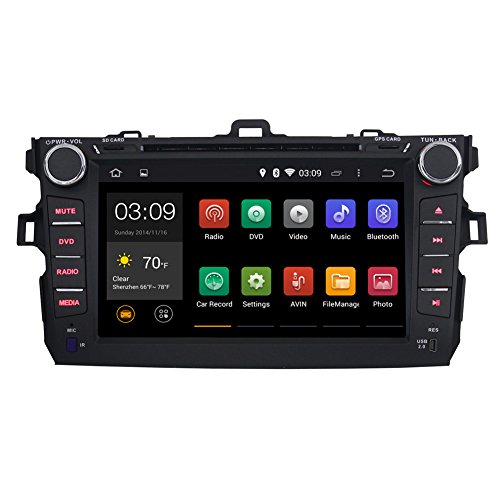 JOYING® 8 Inch Quad Core 1024×600 Resolution for Toyota Corolla 2007 2008 2009 2010 in Dash Hd Capacitive Multi-touch Screen Car DVD Player Fm/am Radio Stereo GPS Navigation