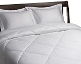 Pike Street 310-Thread-Count Woven Stripe Sateen Twin Comforter Set, White