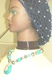 Antique Silver and Blue Jade Ethnic Necklace for Women and Teens with Matching Earrings Offered...